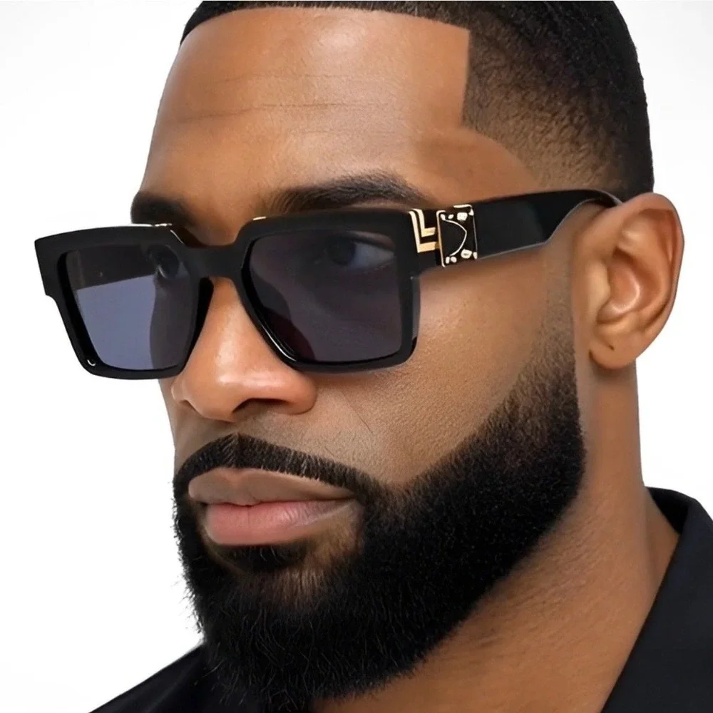 Designer Shield Sunglasses Black Lens Fashion Outdoor Driving Hip Hop Lentes New